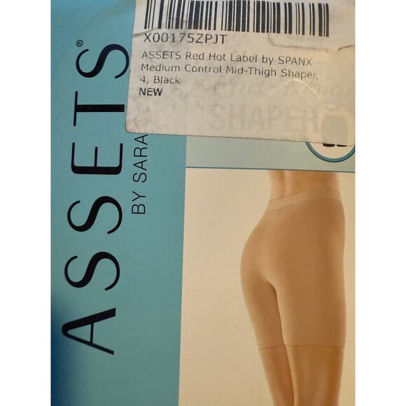 Spanx Assets Red Hot Label Mid-Thigh Shaper, Medium Control, Black, Plus, NWT - Picture 2 of 5